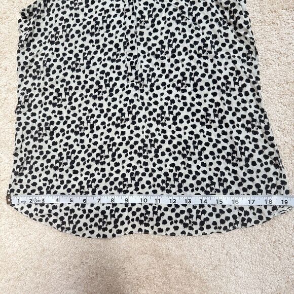 NWOT A.L.C. Animal Print White Black One Button Front Sleeveless Silk Top Sz XS - Picture 10 of 12